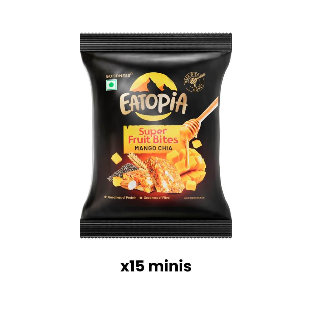 Fruit Minis Mango Chia |Dry Fruits Protein Bars |Healthy Energy Snacks - Pack of 2 (10 bars)