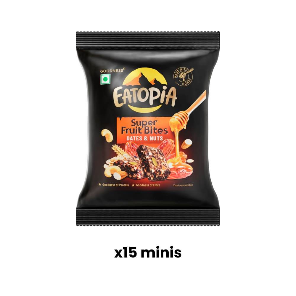 Fruit Minis Dates & Nuts|Dry Fruits Protein Bars |Healthy Energy Snacks - Pack of 12 bars