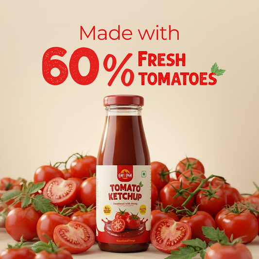Tomato Ketchup 440g (Pack of 2) | 60% Fresh Tomatoes | No Refined Sugar - Sweetened with Honey | No Preservatives