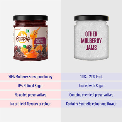 Real Fruit Honey Jam | No added preservatives, No Sugar Mixberry , Mulberry ( COMBO )