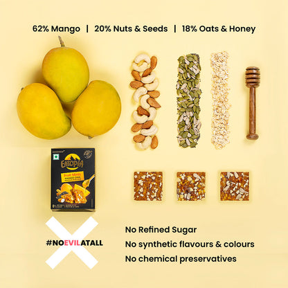 Fruit Minis Mango Chia |Dry Fruits Protein Bars |No Added Sugar Healthy Energy Snacks