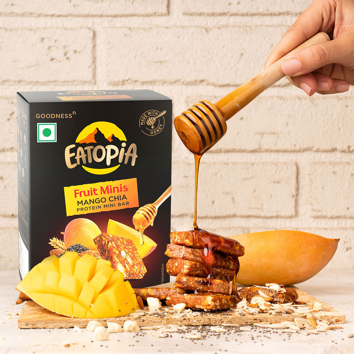 Fruit Minis Mango Chia |Dry Fruits Protein Bars |Healthy Energy Snacks - Pack of 12 bars