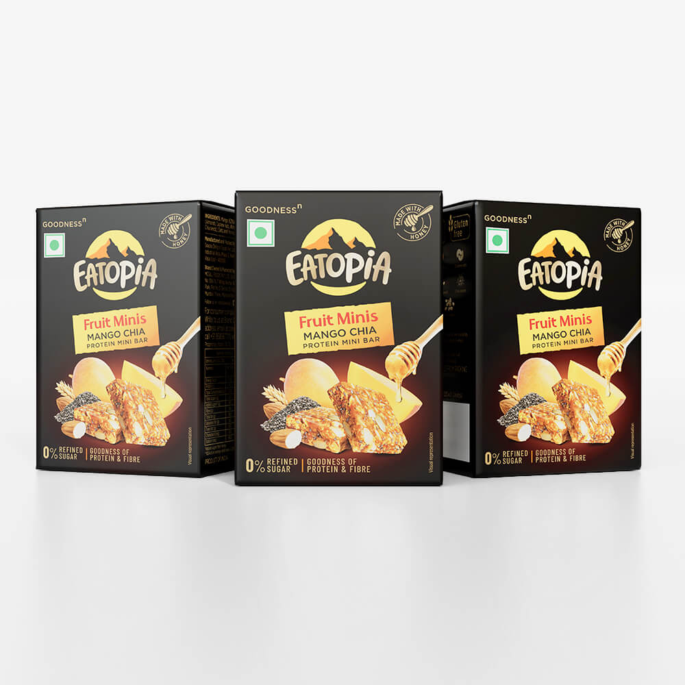 Fruit Minis Mango Chia |Dry Fruits Protein Bars |Healthy Energy Snacks - Pack of 2 (10 bars)