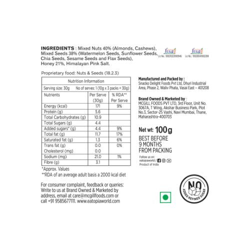 Nut Pops Energy Balls |Dry Fruits,Seeds,Pure Honey | Pack of 3 x 100gm each (30 pcs)