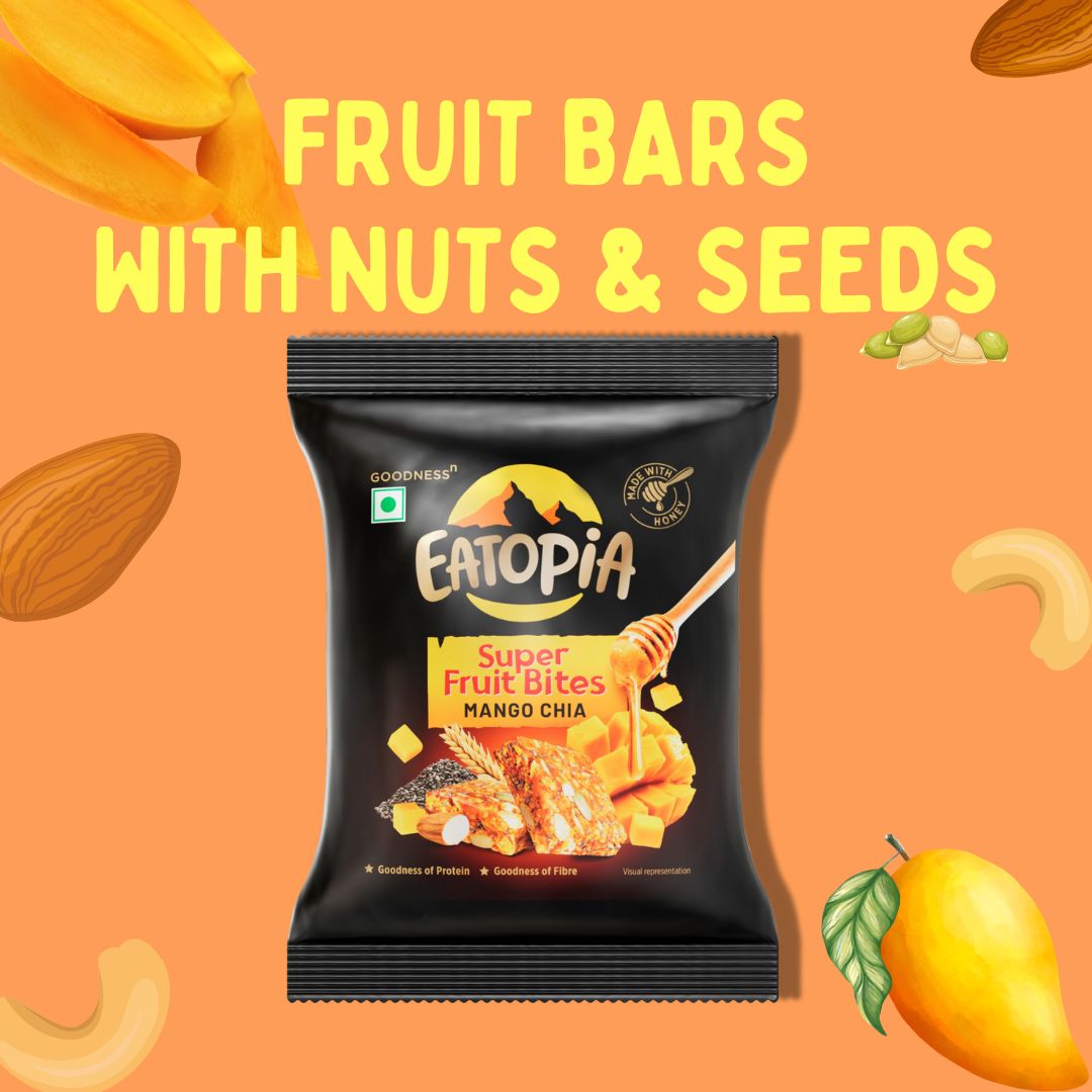 Fruit Minis Mango Chia |Dry Fruits Protein Bars |Healthy Energy Snacks - Pack of 12 bars