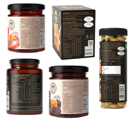 Gift box Combo| No Maida, No sugar|Honey jam, Energy Snacks, Millet Cereals, Honey