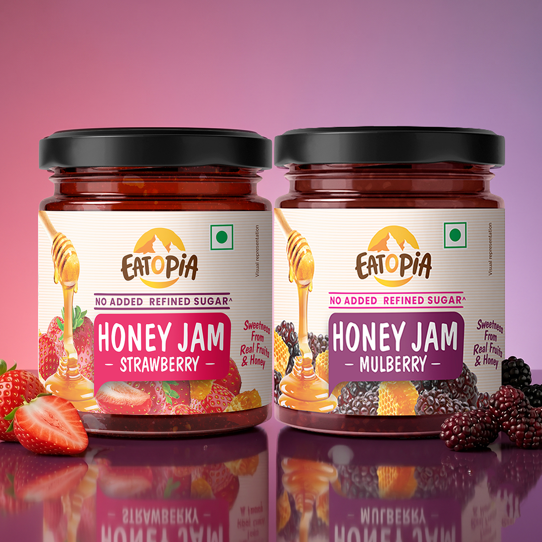 Strawberry + Mulberry Honey Jam (Combo) | No refined sugar, No added preservatives