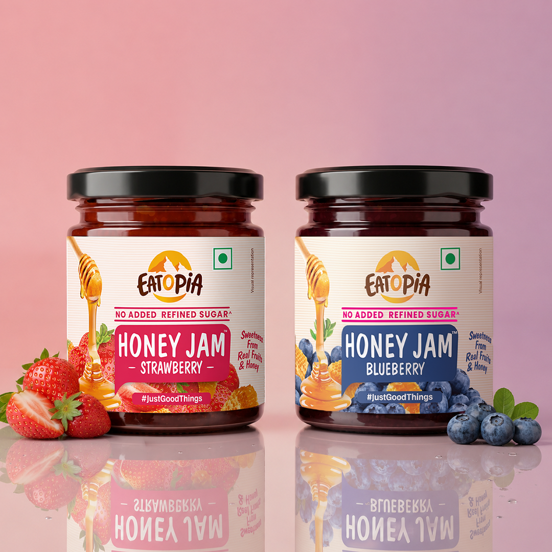 Strawberry + Blueberry Honey Jam (Combo) | No refined sugar, No added preservatives