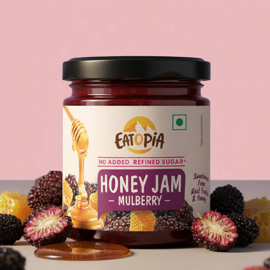 Mulberry Honey Jam | 70% Real Berries, 29% Honey | No refined sugar, No added preservatives