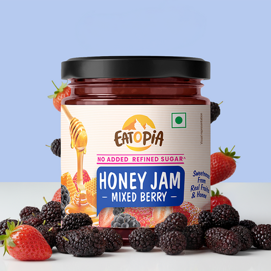 Mixedberry Honey Jam | 70% Real Berries, 29% Honey | No refined sugar, No added preservatives