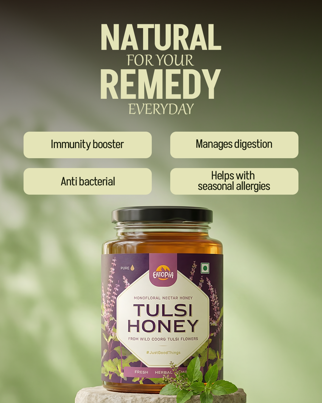 Tulsi Honey 100% Pure Natural  - World's best honey | No Sugar
