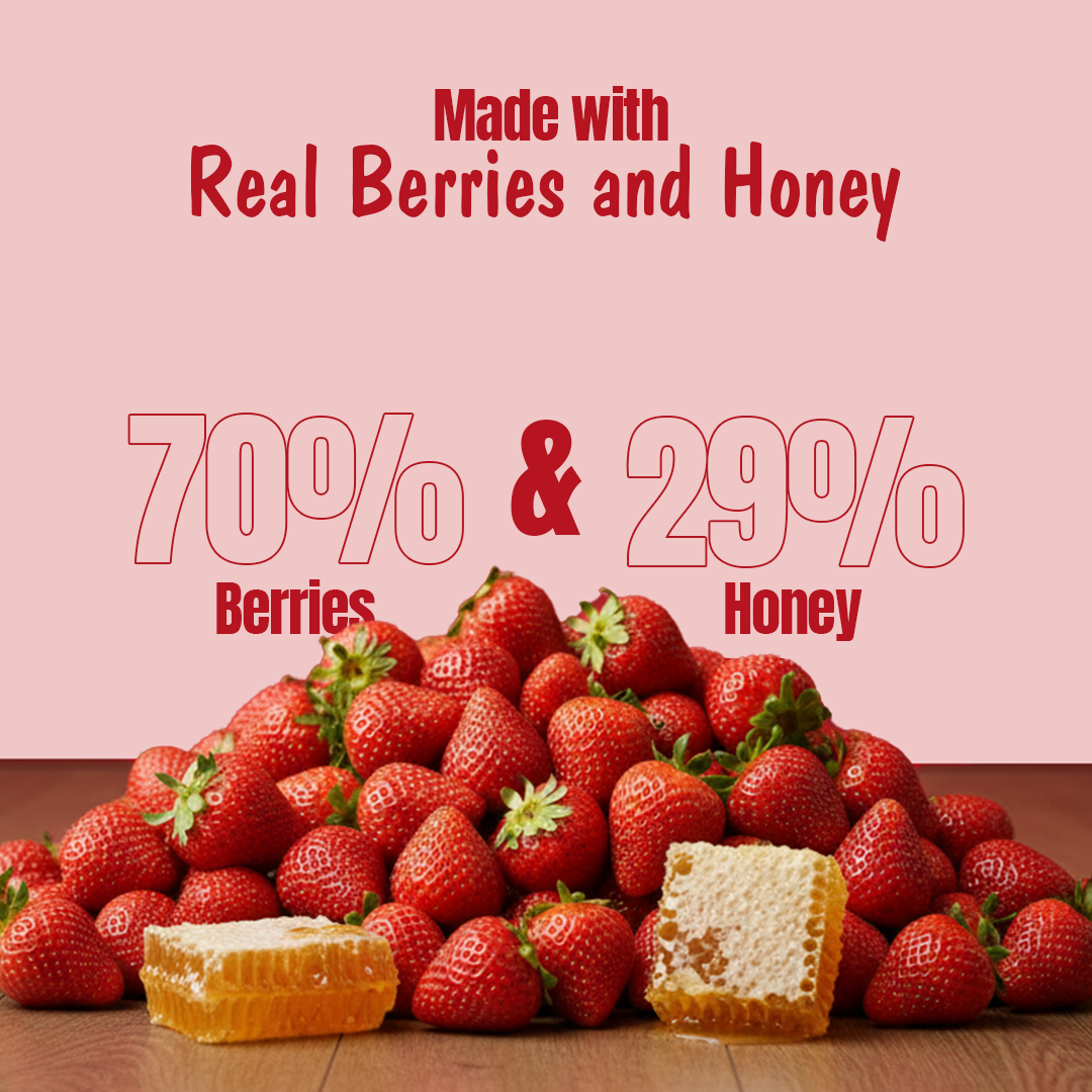 Strawberry Honey Jam (Pack of 2) | 70% Real Berries, No refined sugar, No added preservatives
