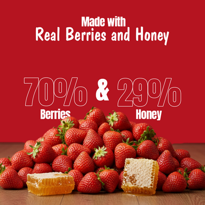 Strawberry Honey Jam | 70% Real Berries, 29% Honey | No refined sugar, No added preservatives
