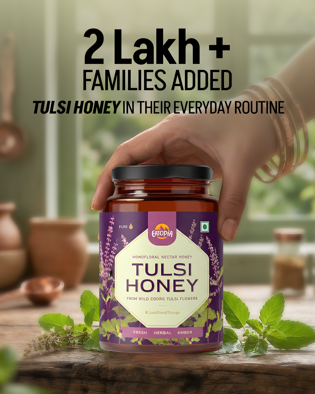 Tulsi Honey 100% Pure Natural  - World's best honey | No Sugar