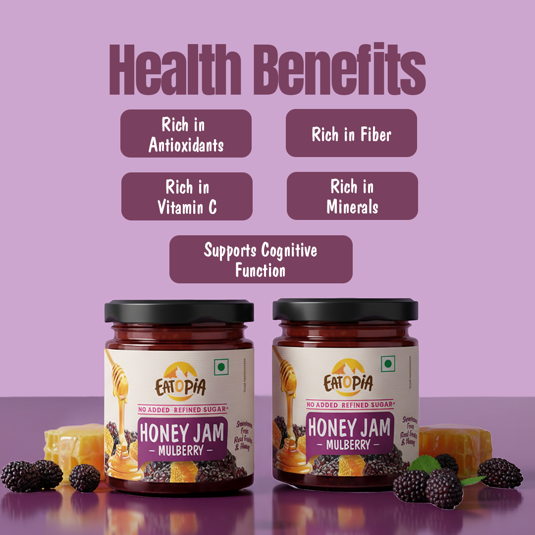 Mulberry Honey Jam (Pack of 2) | 70% Real Berries, No refined sugar, No added preservatives