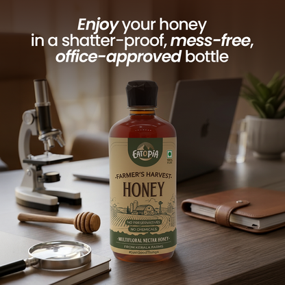 Farmer's Harvest Wild Nectar Honey | 100% Pure & Natural | No Adulteration, No added preservatives (Squeezy)