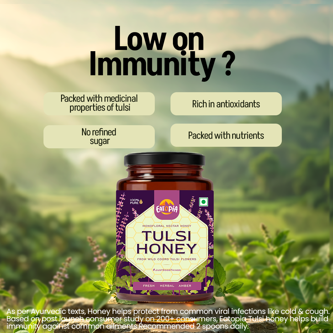Tulsi Honey 100% Pure Natural | Real Tulsi Nectar Honey, No added preservatives, No adulteration