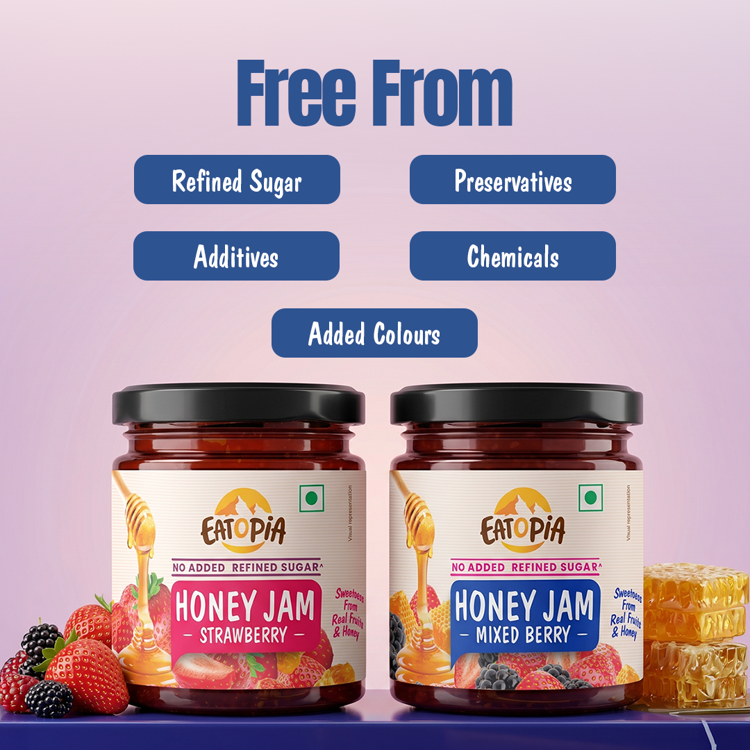 Mixedberry + Strawberry Honey Jam (Combo) | No refined sugar, No added preservatives