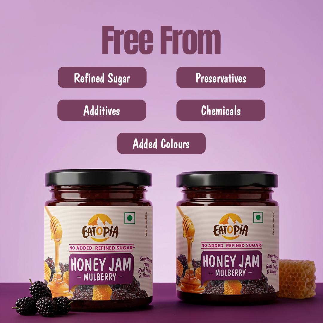 Mulberry Honey Jam (Pack of 2) | 70% Real Berries, No refined sugar, No added preservatives