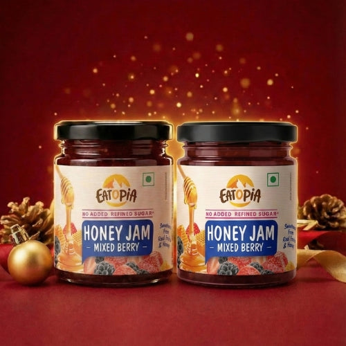 Real Fruit Mixedberry Honey Jam | No added preservatives, Refined Sugar: Mixedberry ( Pack of 2 )