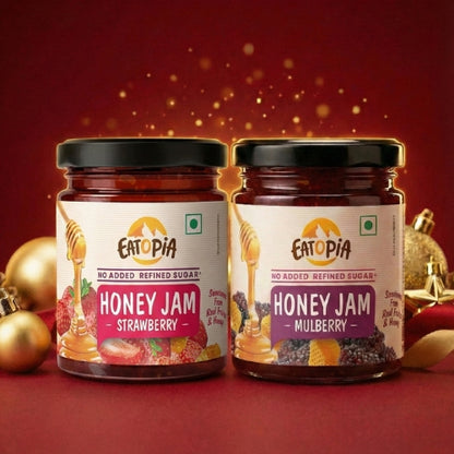 Real Fruit Honey Jam | No added preservatives, No Refined Sugar Mulberry, Strawberry ( COMBO )