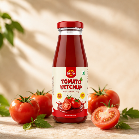 Tomato Ketchup 440g (Pack of 2) | 60% Fresh Tomatoes | No Refined Sugar - Sweetened with Honey | No Preservatives