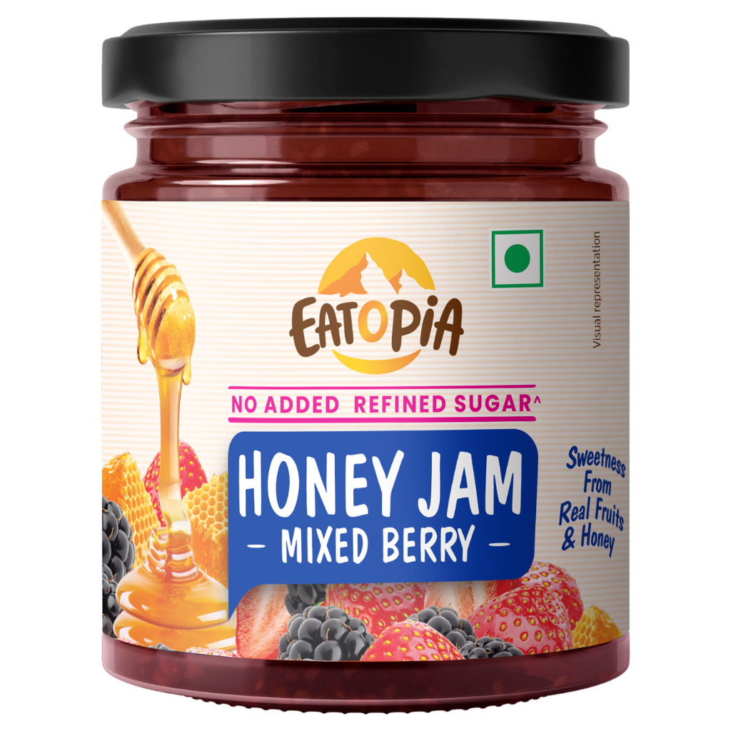 No added sugar, Honey Jam, Healthy jam, Jam for kids, Real Fruits and honey jam, Natural flavors