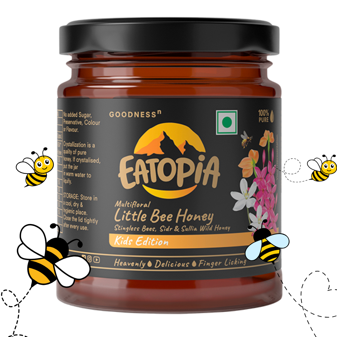 100% Stingless Bees Natural,Pure Kids Little Bee Immunity Building Honey | Medicinal plants