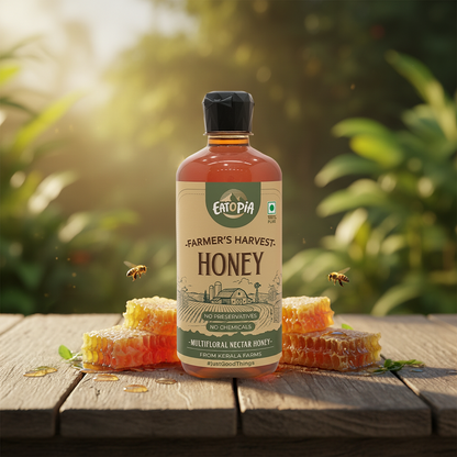 Farmer's Harvest Wild Nectar Honey | 100% Pure & Natural | No Adulteration, No added preservatives (Squeezy)