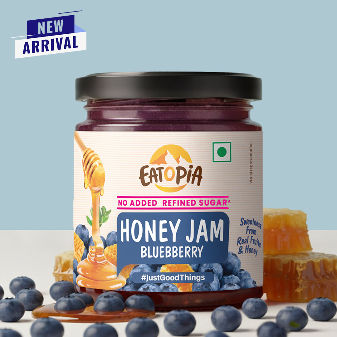 Blueberry Honey Jam | 70% Real Berries, 29% Honey | No refined sugar, No added preservatives