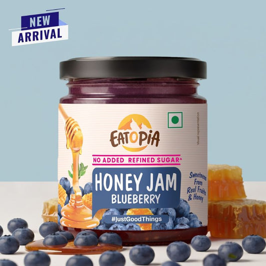Blueberry Honey Jam | 70% Real Berries, 29% Honey | No refined sugar, No added preservatives