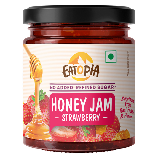 Real Fruit Jam Strawberry Honey Jam | No added preservatives, colour, Refined sugar