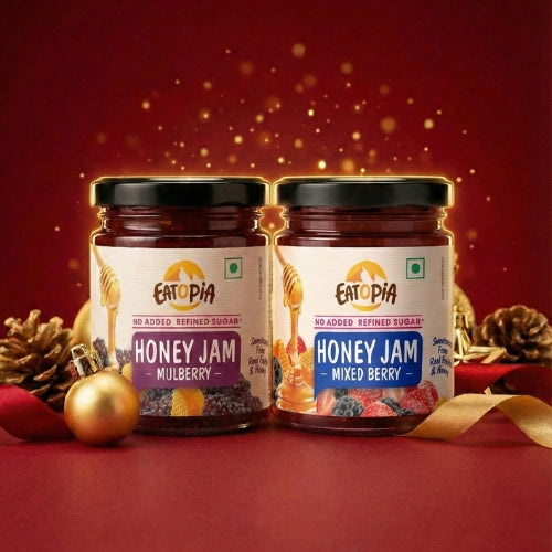 Real Fruit Honey Jam | No added preservatives, No Refined Sugar Mixberry , Mulberry ( COMBO )