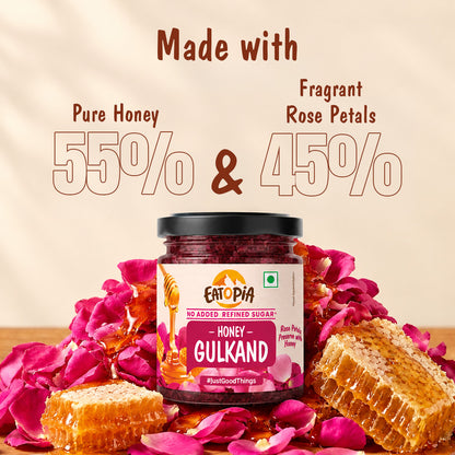 Assorted Pack of 3 | Tomato Ketchup + Blueberry Honey Jam + Honey Gulkand (220g+240g+240g)| No refined sugar, No added preservatives
