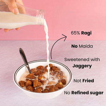 Healthy Millet Bites Breakfast Cereals| No Sugar, No Maida Snack : Ragi + Bajra ( Combo of 6 jars )