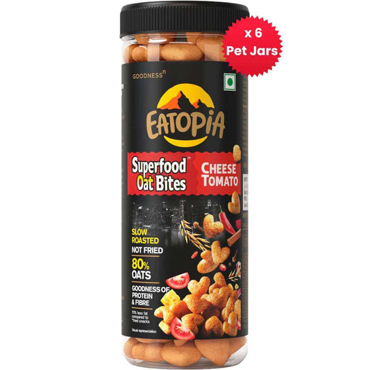 80% Oats Not fried Healthy Snacks |Gluten Free Puffs : Cheese Tomato x6 jars