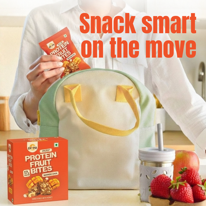 Protein Fruit Bites Mango Chia |Dry Fruits Protein Bars |Healthy Energy Snacks - Pack of 2 (10 bars)