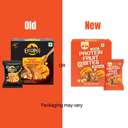 Protein Fruit Bites Mango Chia |Dry Fruits Protein Bars |Healthy Energy Snacks - Pack of 2 (10 bars)