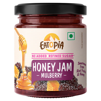 Mulberry jam, Honey jams for kids, pure honey, real fruit jam, No refined sugar, No additives and no preservatives