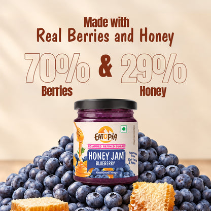 Honey Gulkand+ Blueberry Honey Jam (Combo) | No refined sugar, No added preservatives