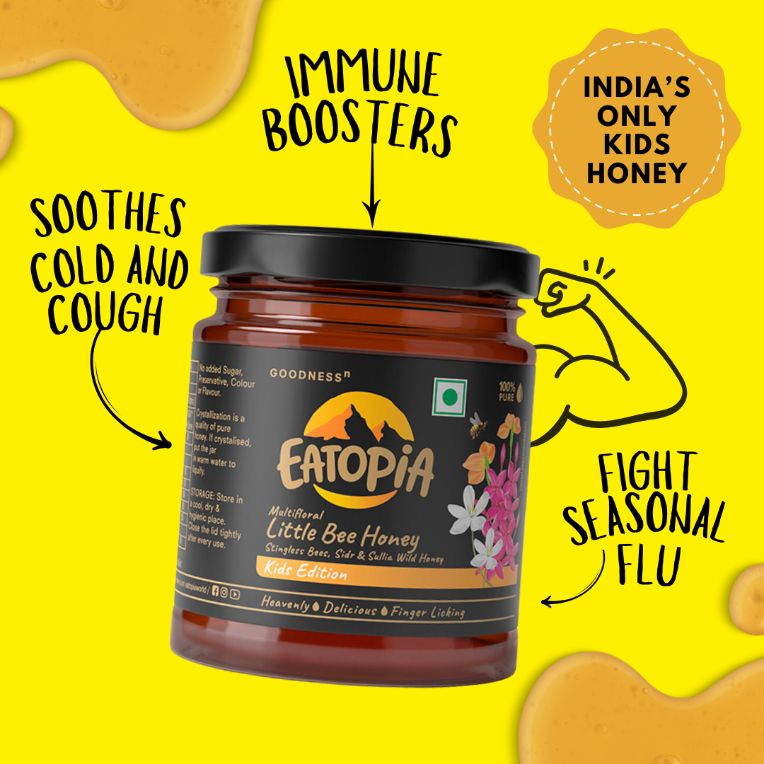 100% Stingless Bees Natural,Pure Kids Little Bee Immunity Building Honey | Medicinal plants