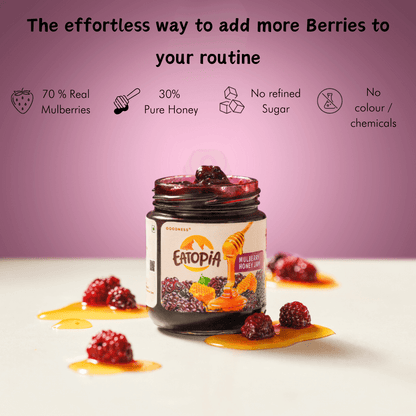 Real Fruit Honey Jam | Mulberry | No added preservatives, colour, sugar ( 2 Bottles )