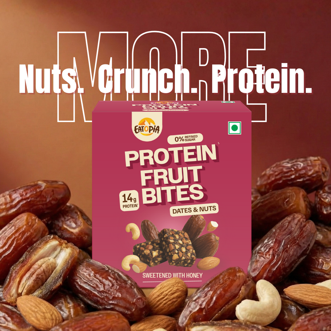 Protein Fruit Bites Dates & Nuts |Dry Fruits Protein Bars |Healthy Energy Snacks - Pack of 2 (10 bars)