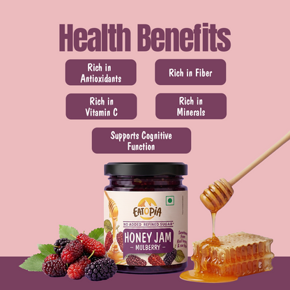 Mulberry Honey Jam | 70% Real Berries, 29% Honey | No refined sugar, No added preservatives