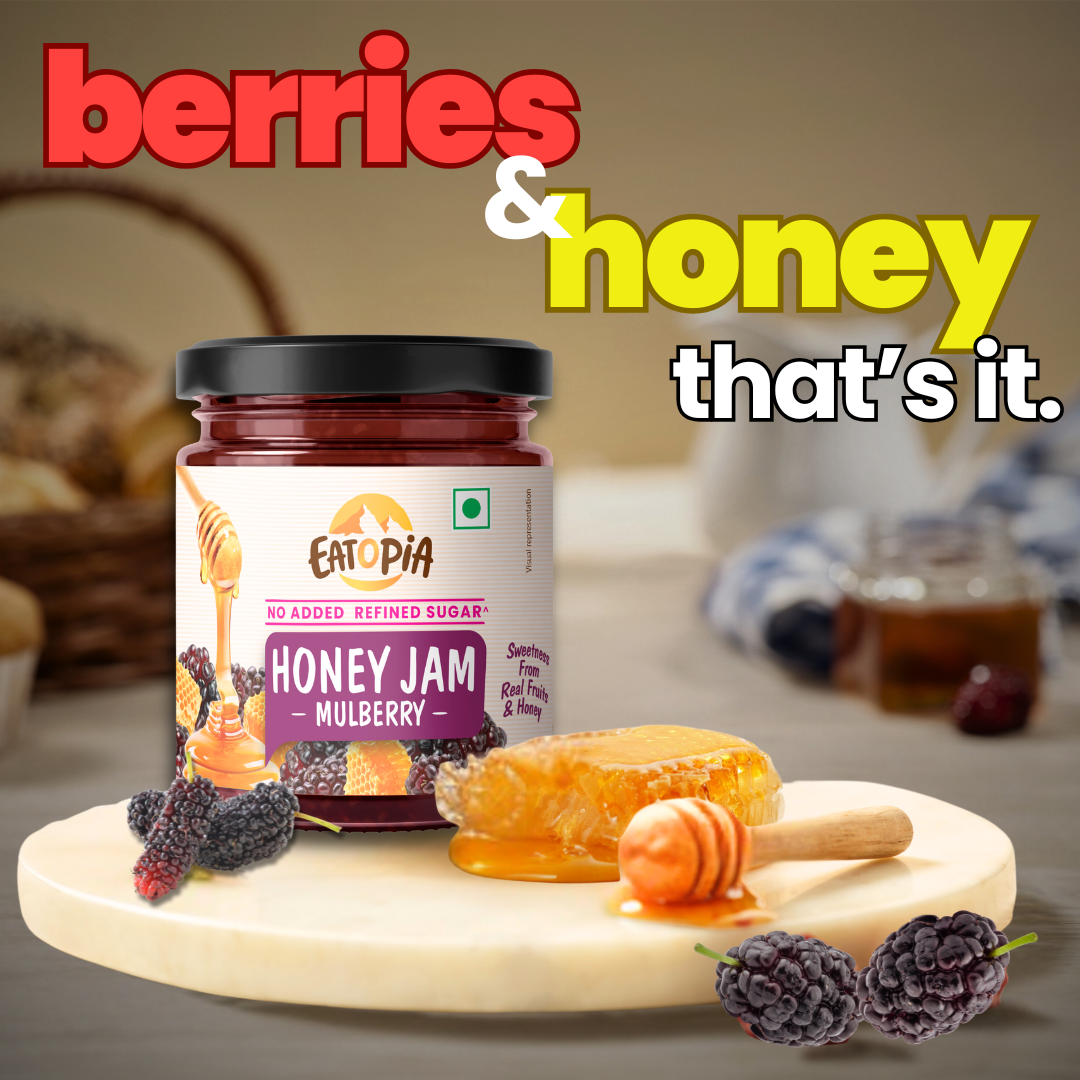 Real Fruit Honey Jam | No added preservatives, No Refined Sugar Mixberry , Mulberry ( COMBO )