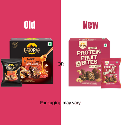 Protein Fruit Bites Dates & Nuts |Dry Fruits Protein Bars |Healthy Energy Snacks - Pack of 2 (10 bars)