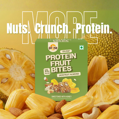 Protein Fruit Bites Jackfruit Almond |Dry Fruits Protein Bars |Healthy Energy Snacks - Pack of 2 (10 bars)