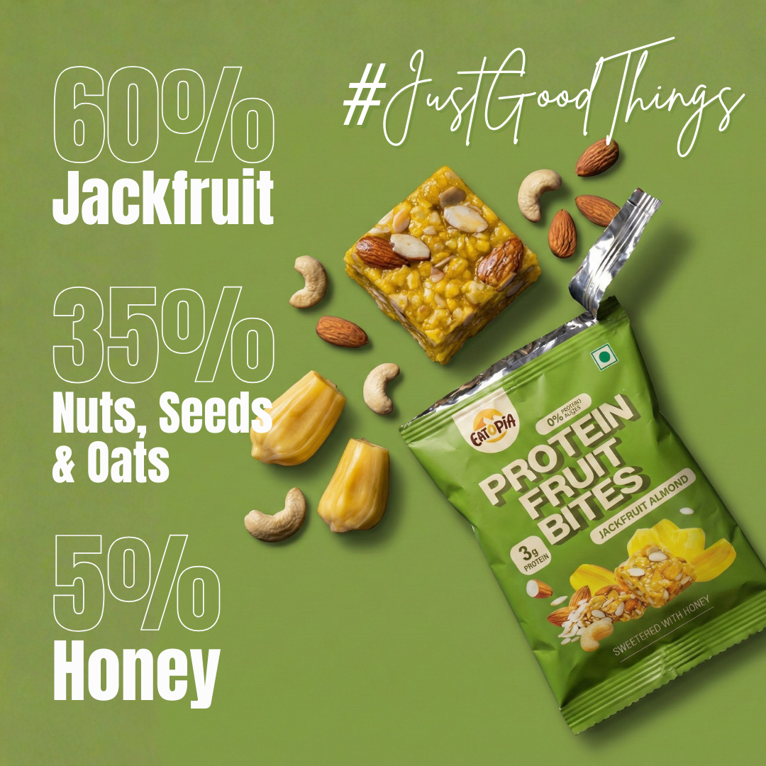 Protein Fruit Bites Jackfruit Almond |Dry Fruits Protein Bars |Healthy Energy Snacks - Pack of 2 (10 bars)