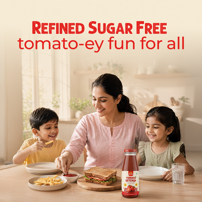 Tomato Ketchup 440g (Pack of 2) | 60% Fresh Tomatoes | No Refined Sugar - Sweetened with Honey | No Preservatives