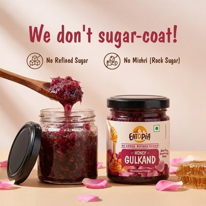 Honey Gulkand 240g | No Refined Sugar | No Mishri | Prepared with Honey